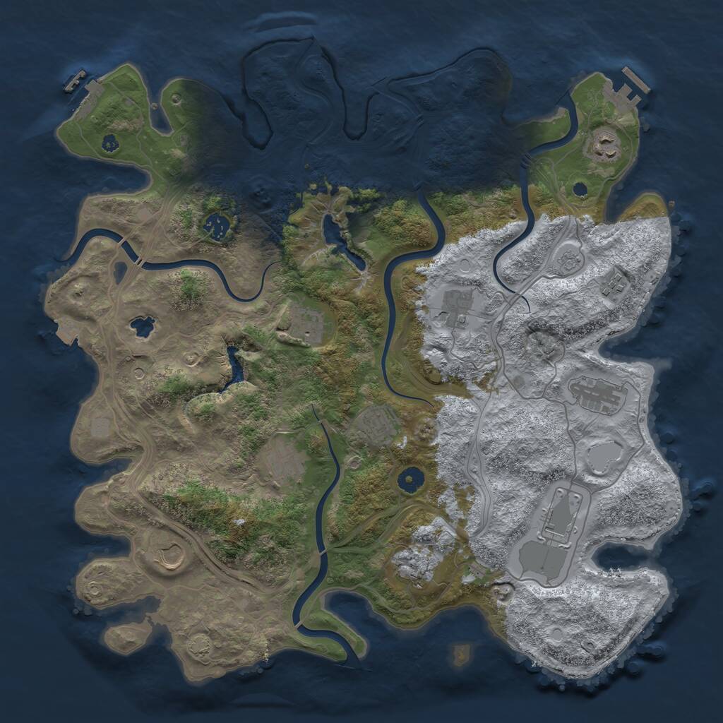 Rust Map: Procedural Map, Size: 4250, Seed: 2084491107, 17 Monuments