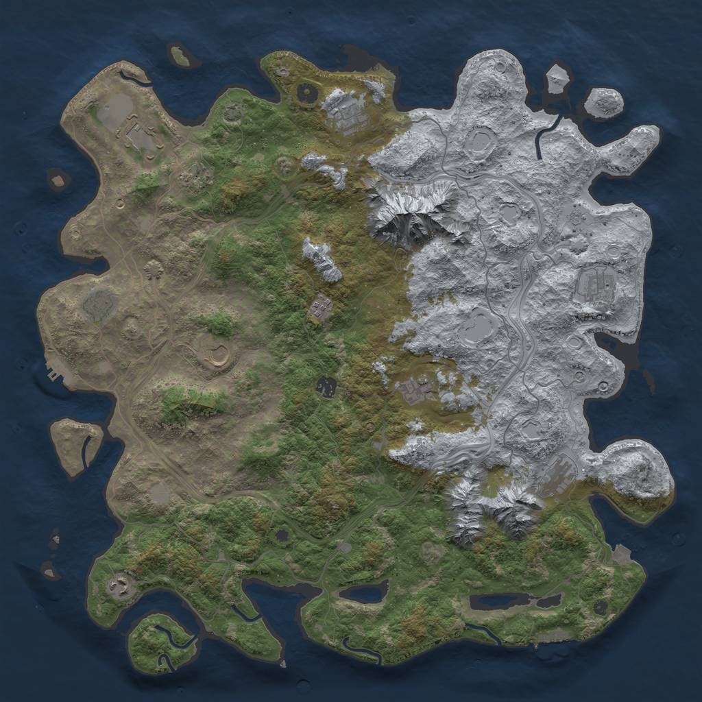 Rust Map: Procedural Map, Size: 5000, Seed: 42675, 19 Monuments