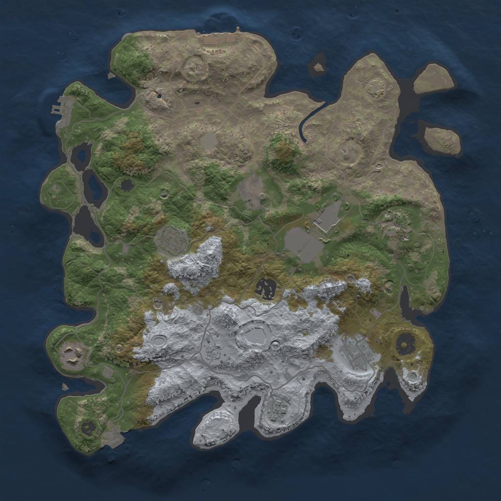 Rust Map: Procedural Map, Size: 3500, Seed: 28012403, 16 Monuments