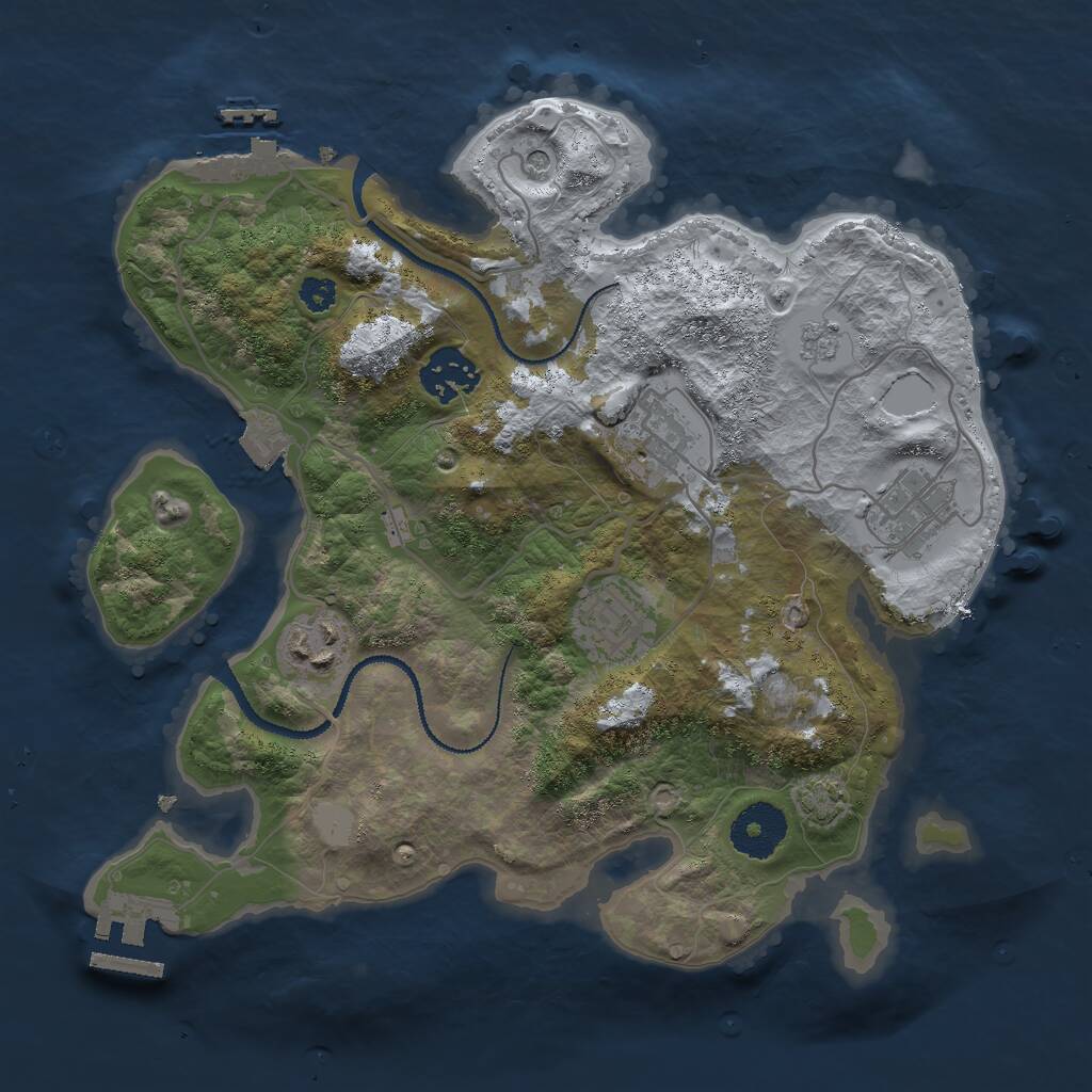 Rust Map: Procedural Map, Size: 3000, Seed: 366801931, 11 Monuments