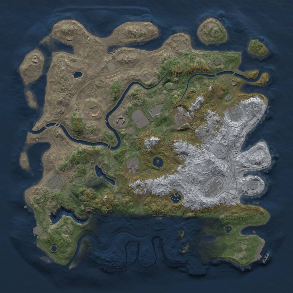 Rust Map: Procedural Map, Size: 4250, Seed: 8870, 16 Monuments