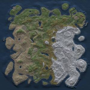 Thumbnail Rust Map: Procedural Map, Size: 4500, Seed: 1999215861, 15 Monuments