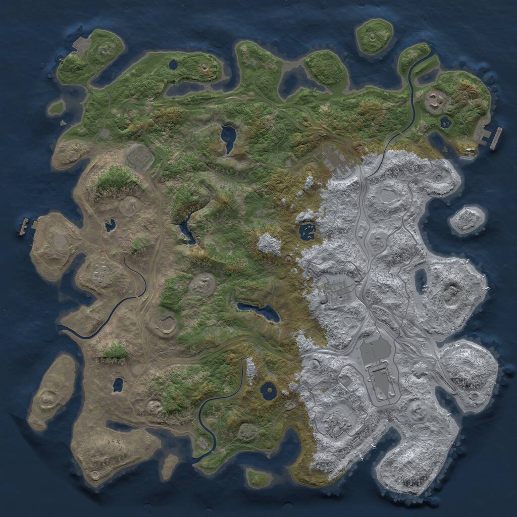 Rust Map: Procedural Map, Size: 4500, Seed: 1999215861, 15 Monuments