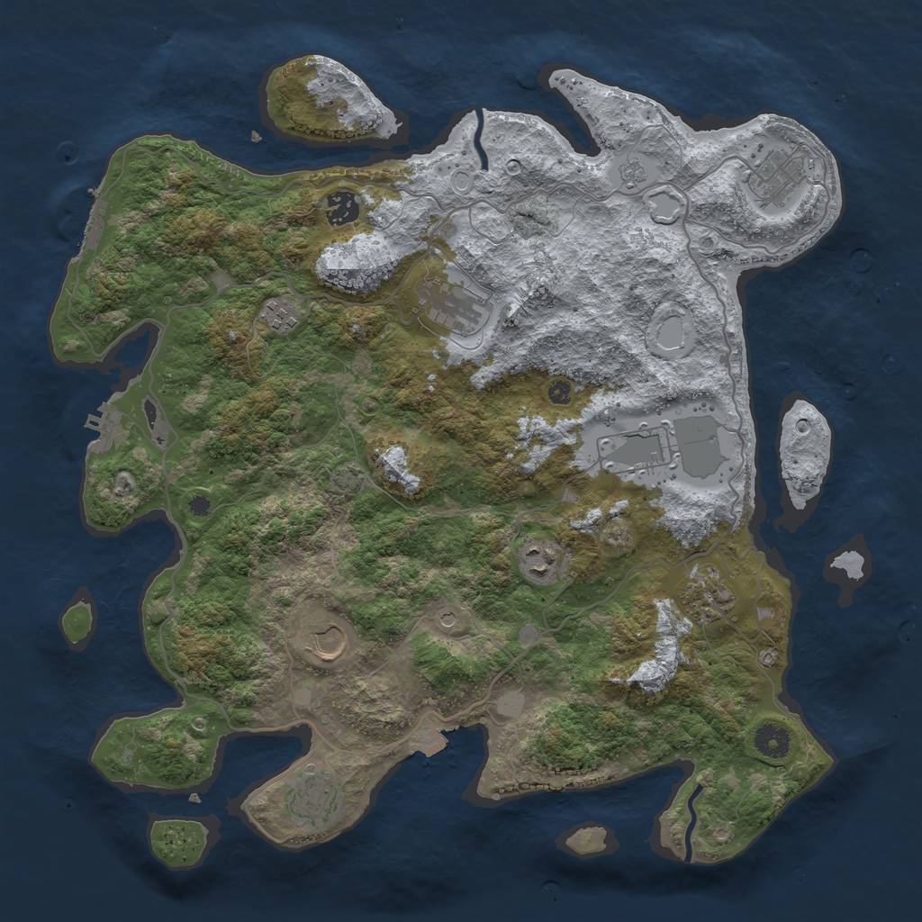 Rust Map: Procedural Map, Size: 4000, Seed: 269037449, 17 Monuments
