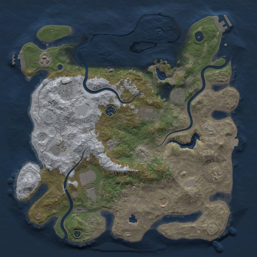 Rust Map: Procedural Map, Size: 4000, Seed: 459945833, 16 Monuments