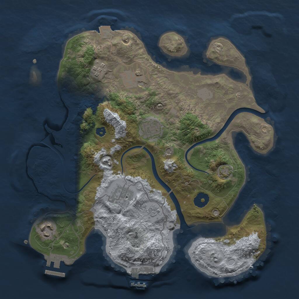 Rust Map: Procedural Map, Size: 3000, Seed: 13690, 11 Monuments