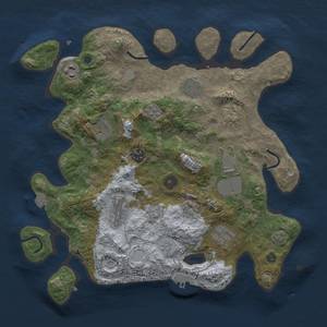 Thumbnail Rust Map: Procedural Map, Size: 3500, Seed: 1181066691, 16 Monuments