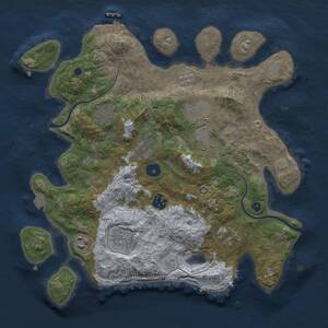 Thumbnail Rust Map: Procedural Map, Size: 3500, Seed: 1181066691, 12 Monuments