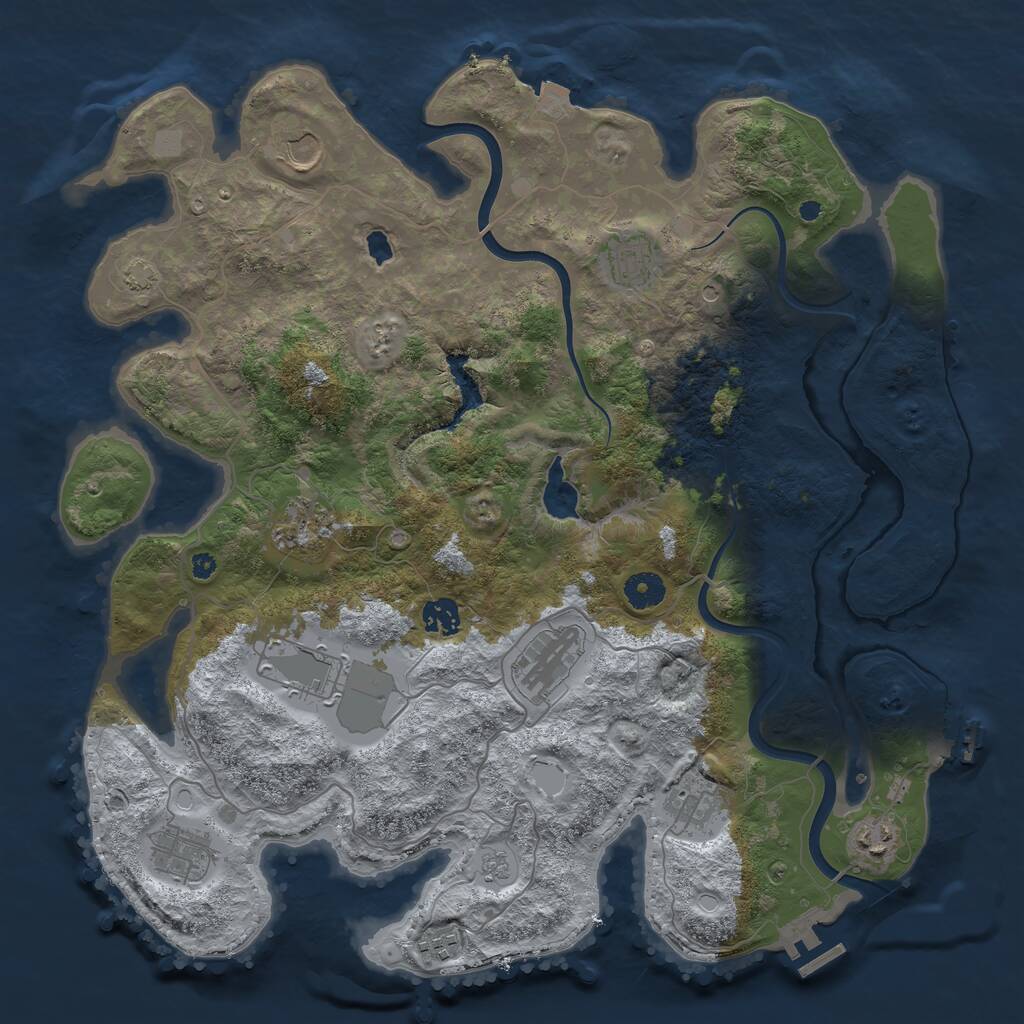 Rust Map: Procedural Map, Size: 4000, Seed: 1979586734, 16 Monuments