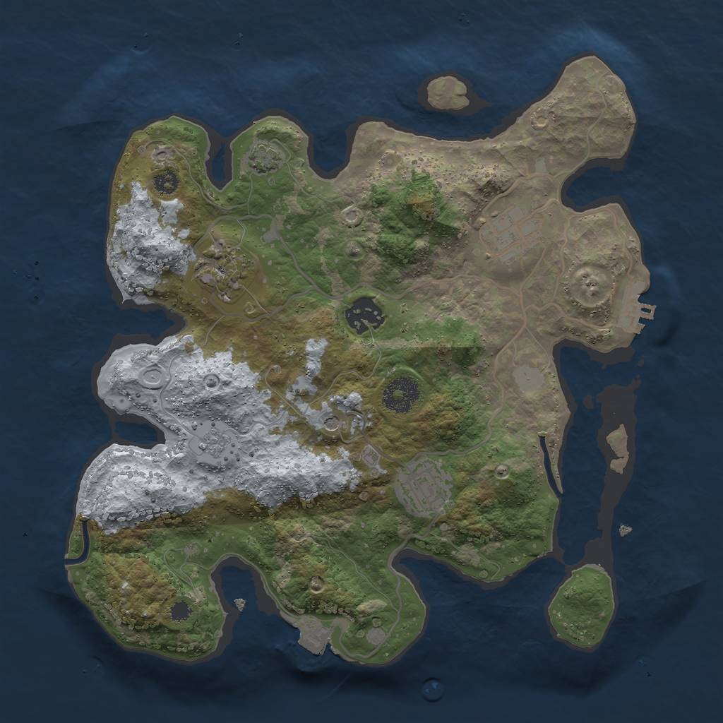 Rust Map: Procedural Map, Size: 3000, Seed: 163009968, 11 Monuments