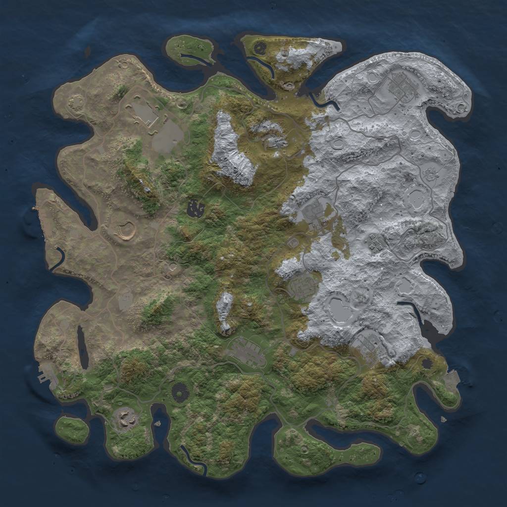 Rust Map: Procedural Map, Size: 4100, Seed: 46643, 19 Monuments