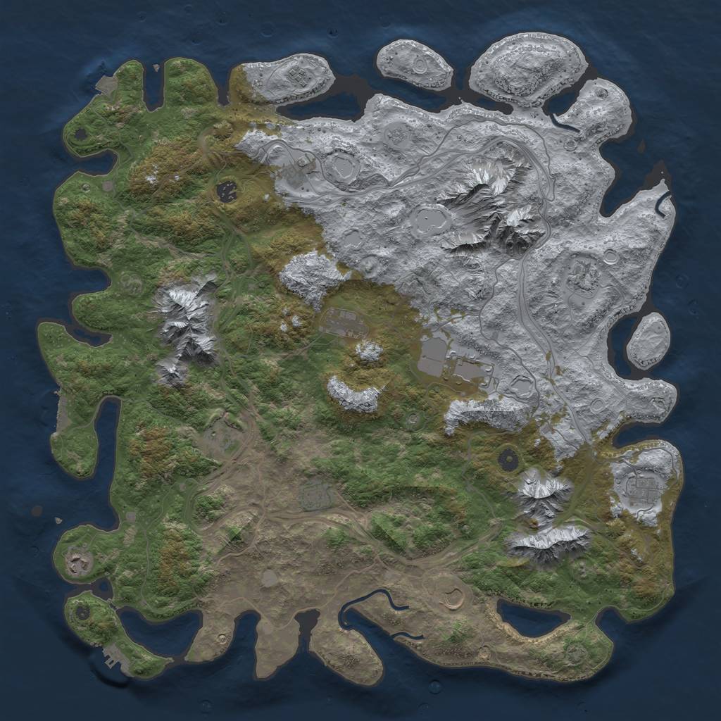 Rust Map: Procedural Map, Size: 5090, Seed: 588765757, 19 Monuments