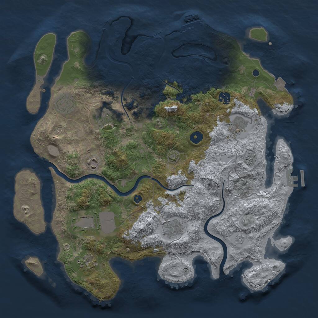 Rust Map: Procedural Map, Size: 3850, Seed: 202830782, 15 Monuments