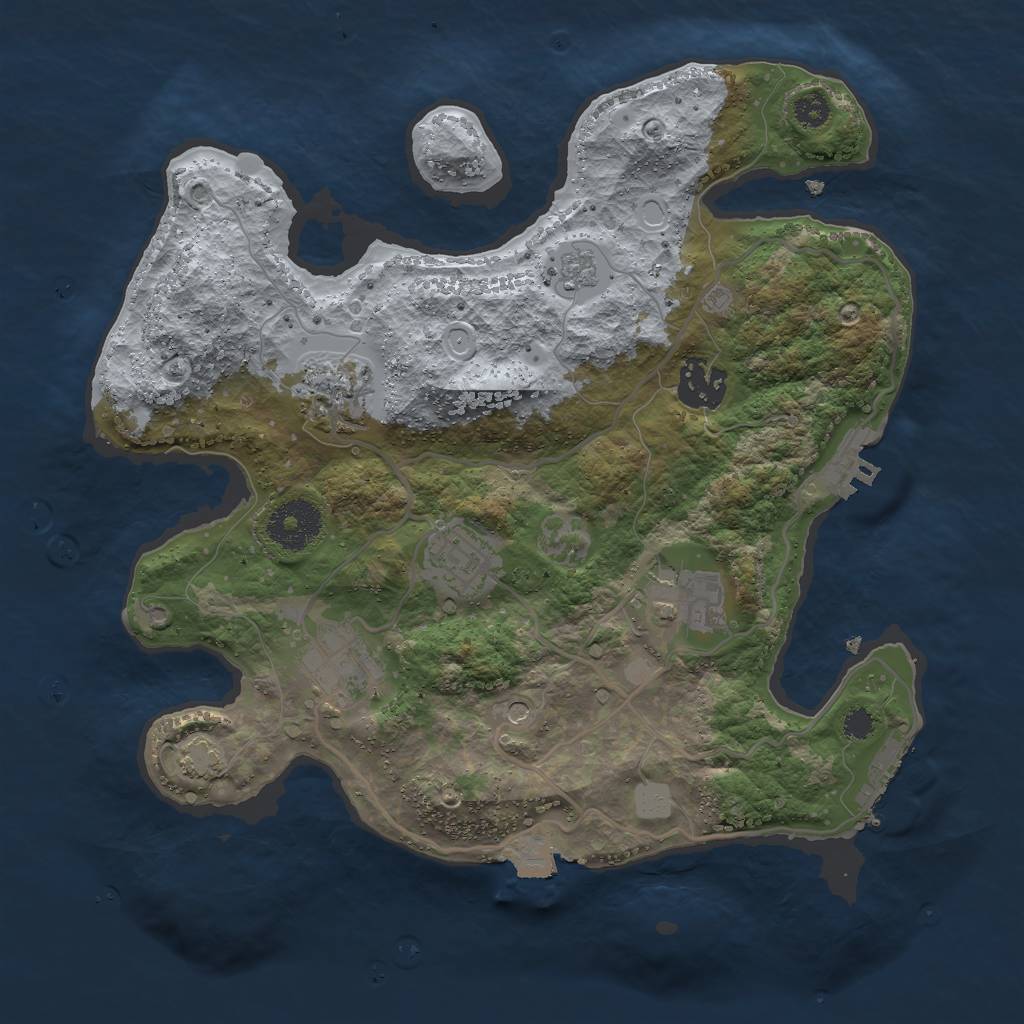 Rust Map: Procedural Map, Size: 3000, Seed: 1763412435, 13 Monuments