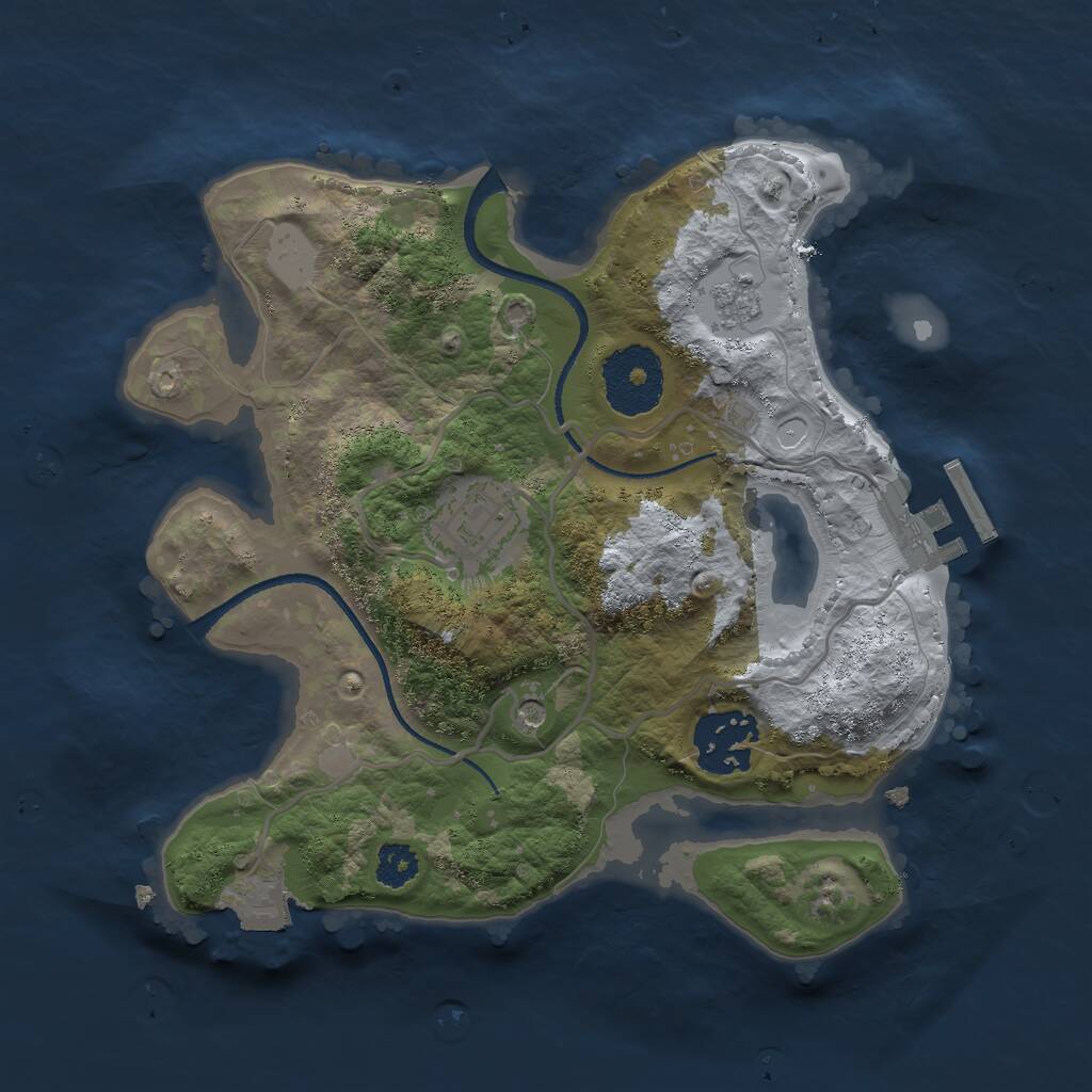 Rust Map: Procedural Map, Size: 2500, Seed: 132, 6 Monuments