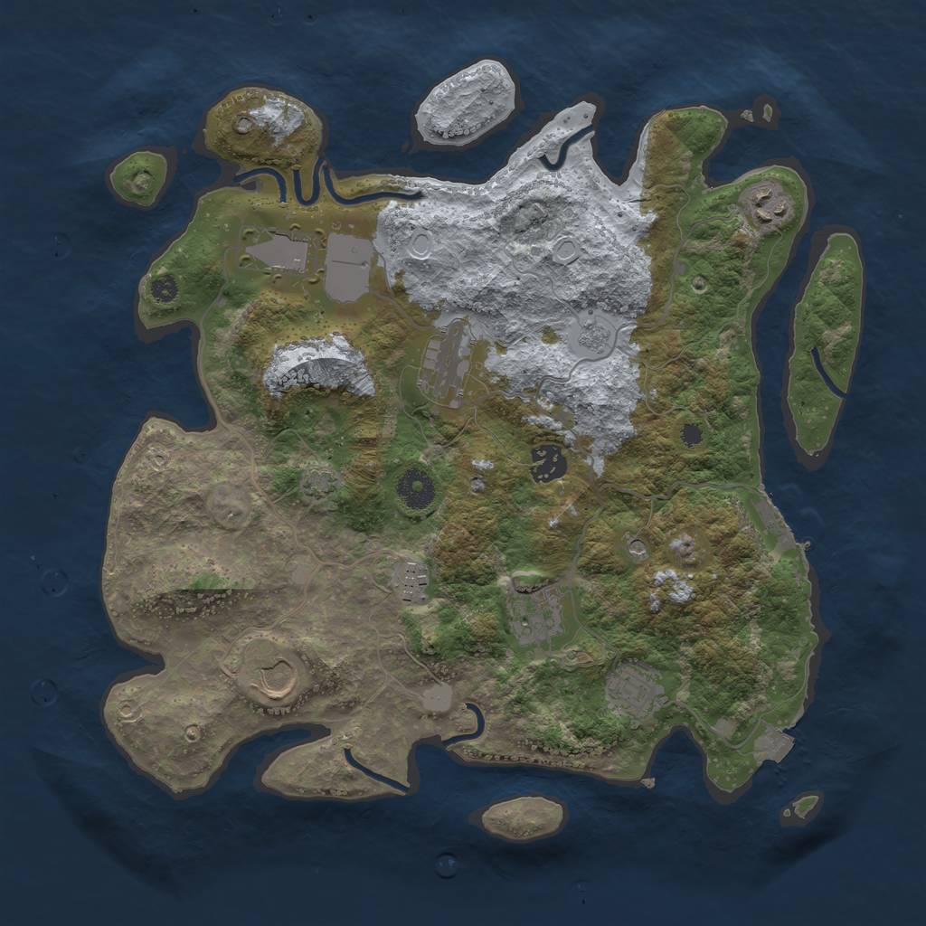 Rust Map: Procedural Map, Size: 3600, Seed: 32357931, 15 Monuments
