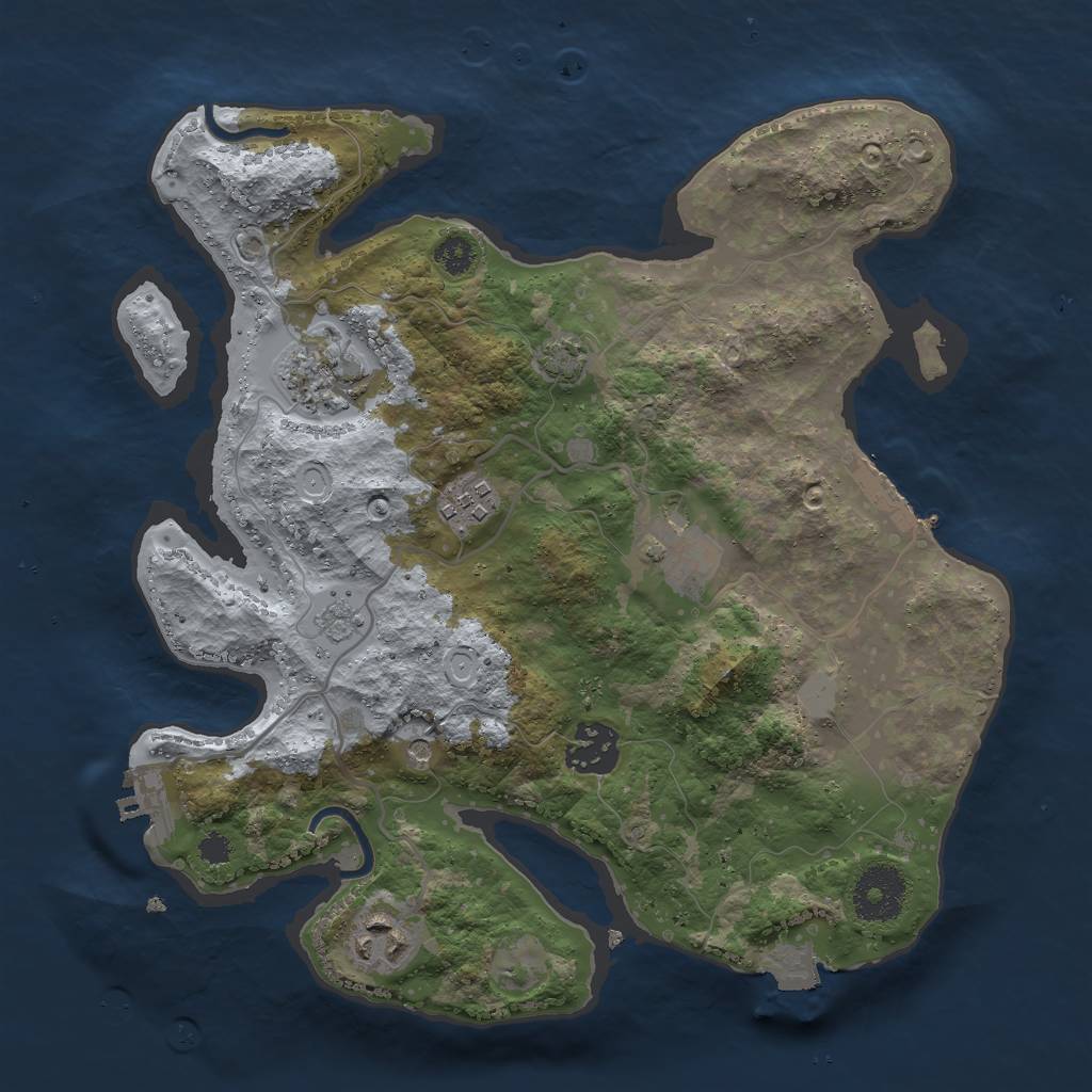 Rust Map: Procedural Map, Size: 3000, Seed: 1162657431, 13 Monuments