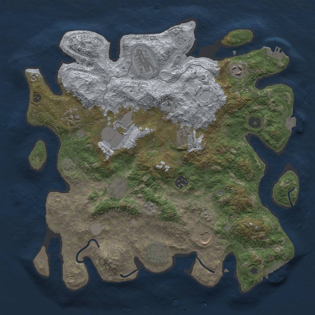 Rust Map: Procedural Map, Size: 3800, Seed: 1756894211, 18 Monuments