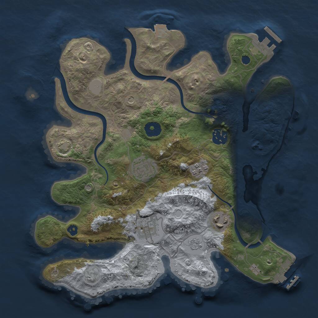 Rust Map: Procedural Map, Size: 3000, Seed: 8971346, 11 Monuments