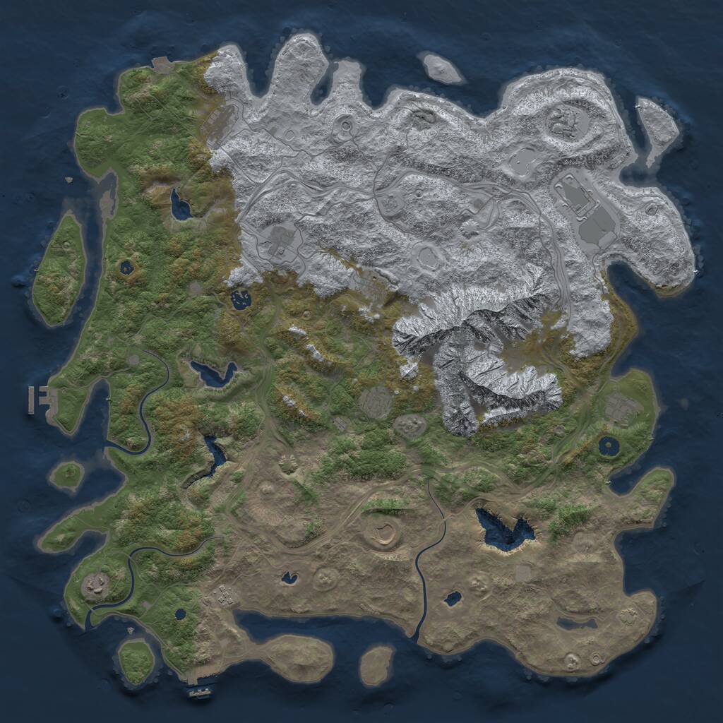 Rust Map: Procedural Map, Size: 5300, Seed: 12131996, 17 Monuments