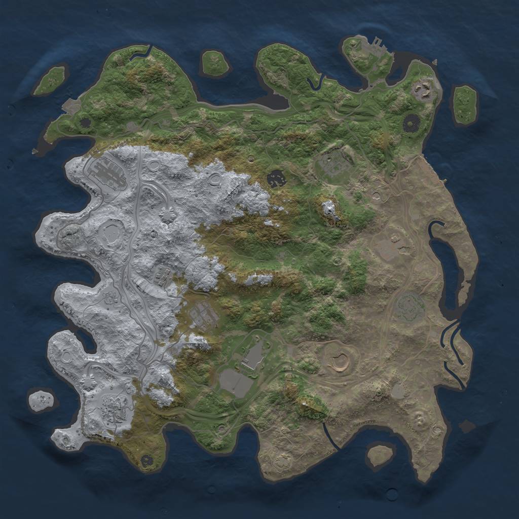 Rust Map: Procedural Map, Size: 4250, Seed: 1884963395, 19 Monuments