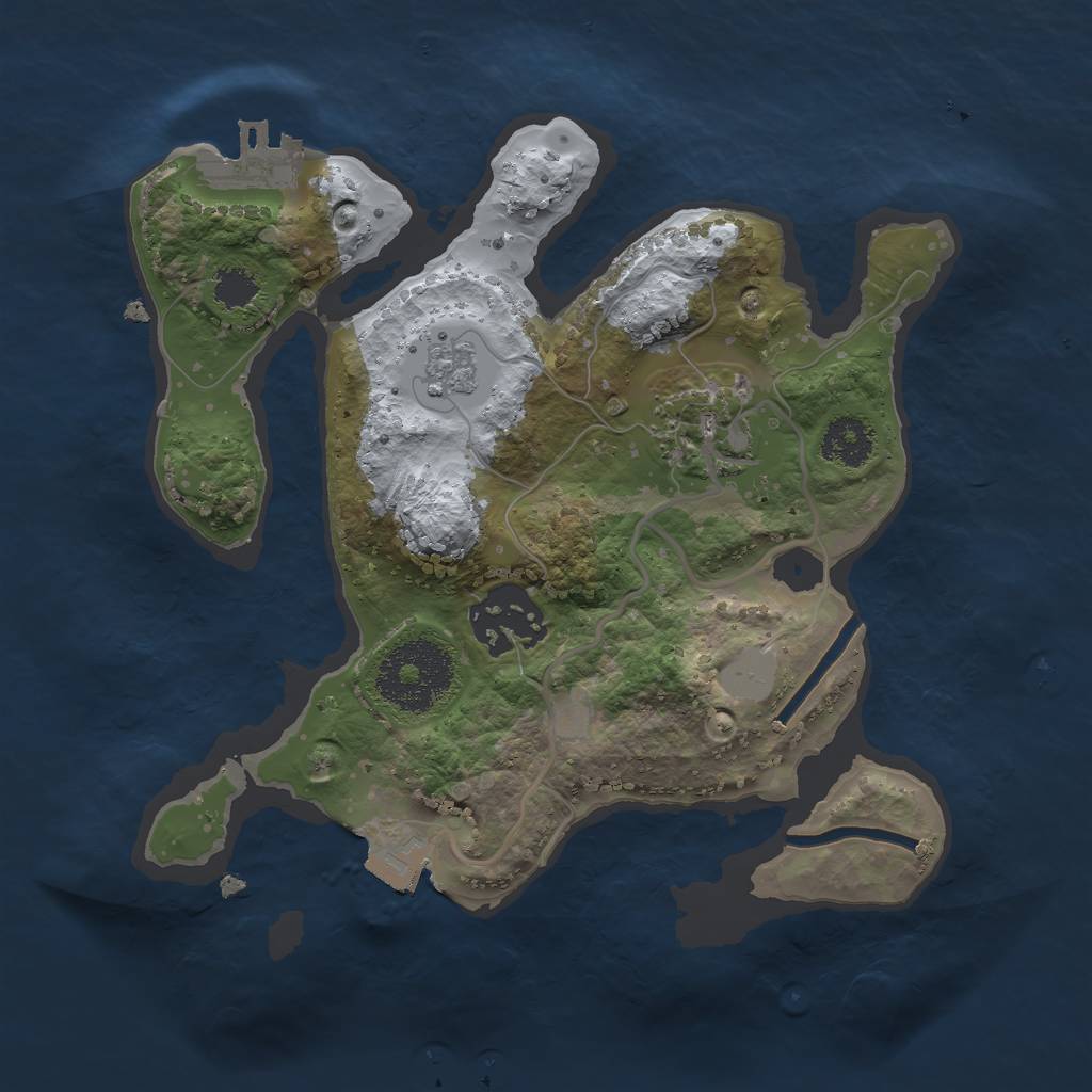 Rust Map: Procedural Map, Size: 2250, Seed: 1474019694, 7 Monuments