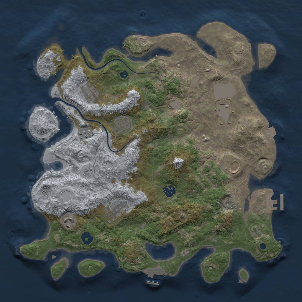 Rust Map: Procedural Map, Size: 3800, Seed: 435961964, 14 Monuments