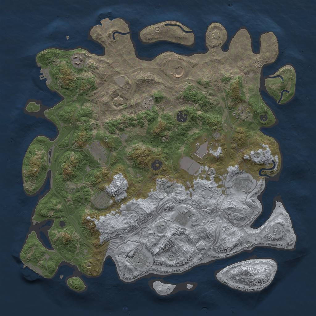 Rust Map: Procedural Map, Size: 4250, Seed: 2022484088, 19 Monuments