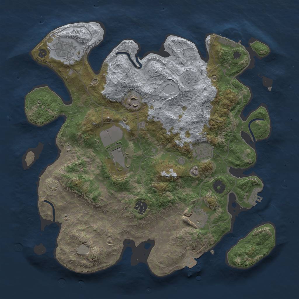 Rust Map: Procedural Map, Size: 3500, Seed: 1882250119, 14 Monuments