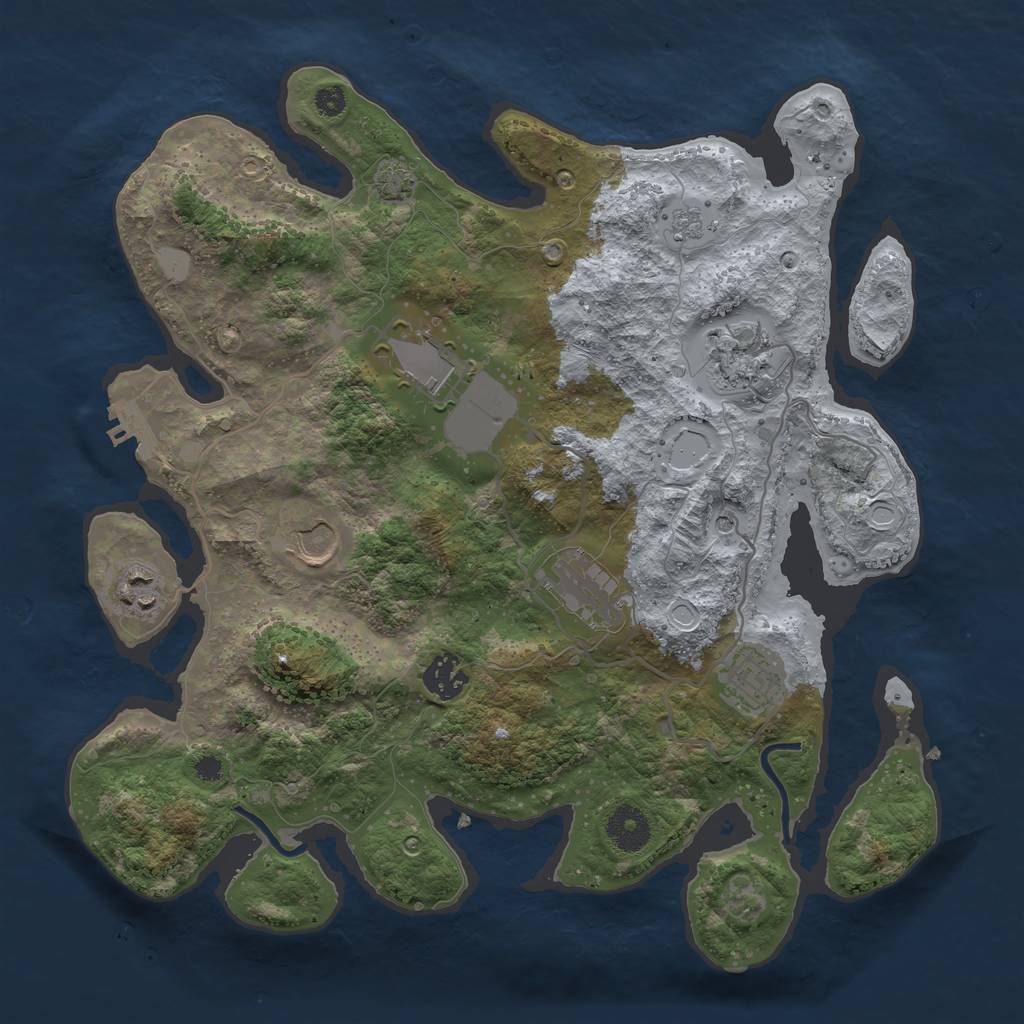 Rust Map: Procedural Map, Size: 3500, Seed: 886879848, 14 Monuments