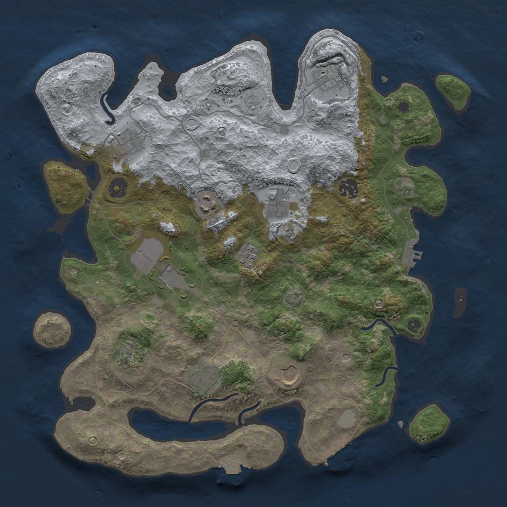 Rust Map: Procedural Map, Size: 3800, Seed: 20231215, 18 Monuments