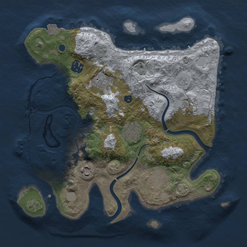 Rust Map: Procedural Map, Size: 3000, Seed: 983122091, 12 Monuments