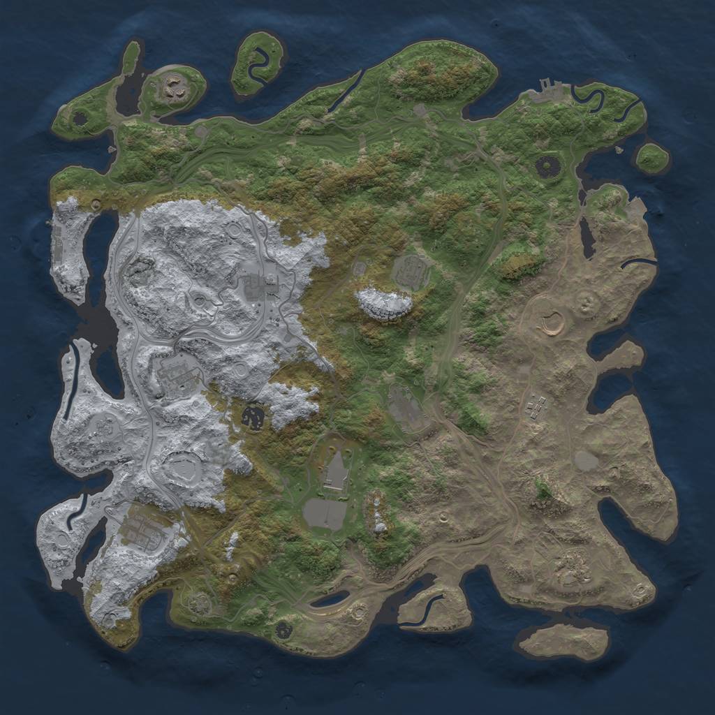 Rust Map: Procedural Map, Size: 4500, Seed: 1209, 19 Monuments