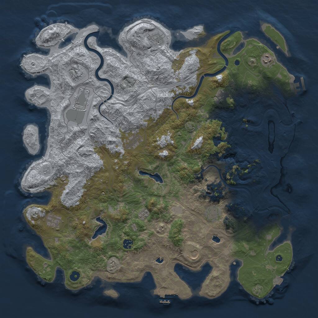 Rust Map: Procedural Map, Size: 4800, Seed: 1750272104, 17 Monuments