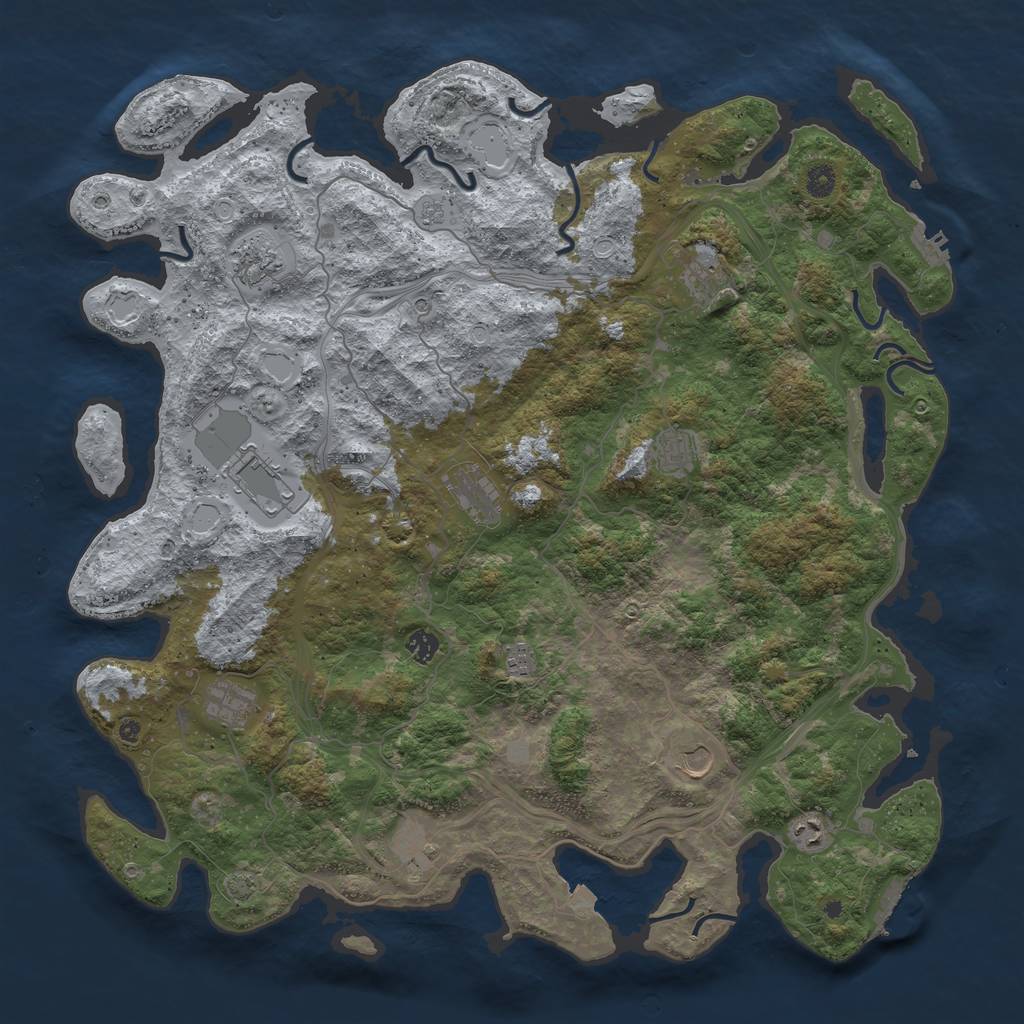 Rust Map: Procedural Map, Size: 4800, Seed: 1750272104, 19 Monuments