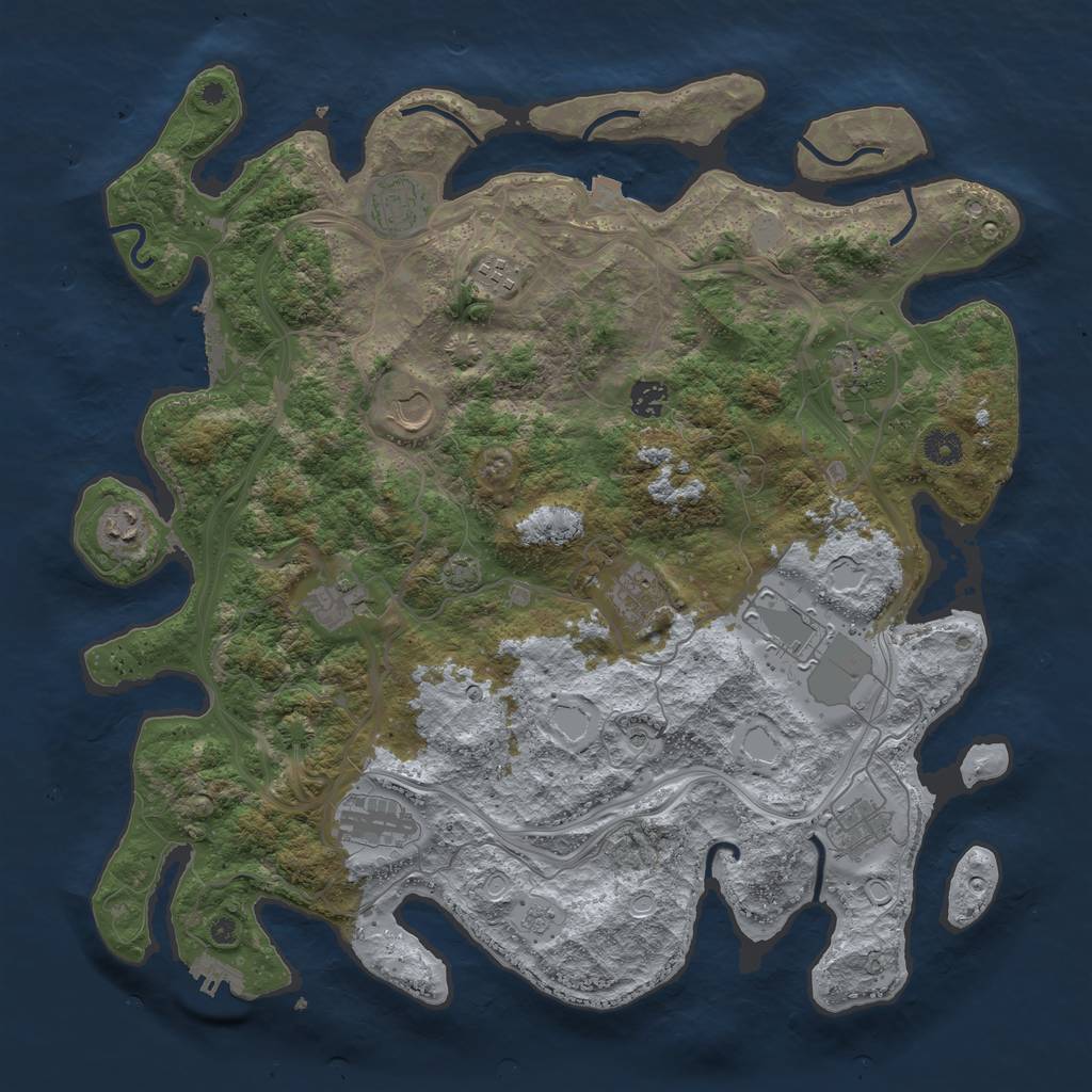 Rust Map: Procedural Map, Size: 4250, Seed: 512315476, 19 Monuments