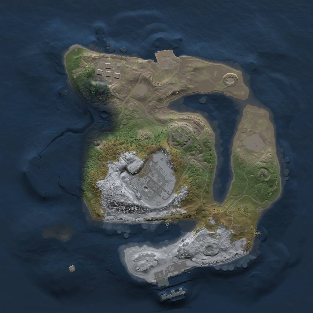 Rust Map: Procedural Map, Size: 2000, Seed: 349459772, 6 Monuments