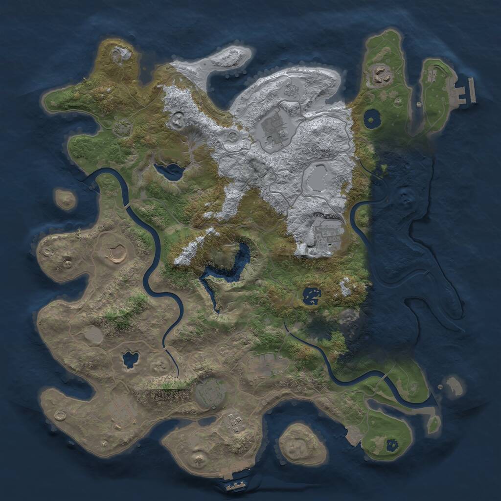 Rust Map: Procedural Map, Size: 4000, Seed: 612982226, 15 Monuments