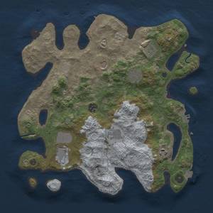 Thumbnail Rust Map: Procedural Map, Size: 3600, Seed: 30915332, 16 Monuments