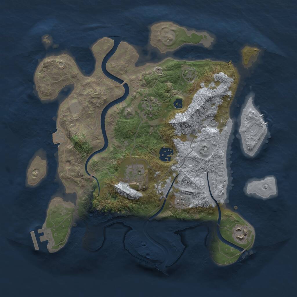 Rust Map: Procedural Map, Size: 3100, Seed: 326961, 9 Monuments