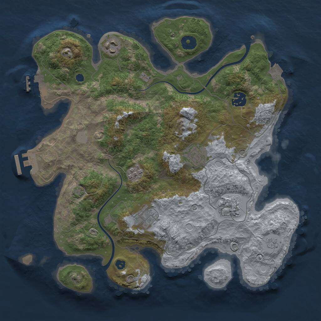 Rust Map: Procedural Map, Size: 3250, Seed: 24718, 12 Monuments