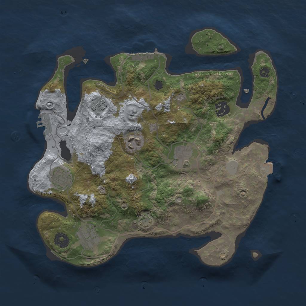 Rust Map: Procedural Map, Size: 3000, Seed: 550948252, 13 Monuments