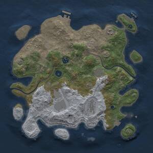 Thumbnail Rust Map: Procedural Map, Size: 3500, Seed: 640587246, 13 Monuments