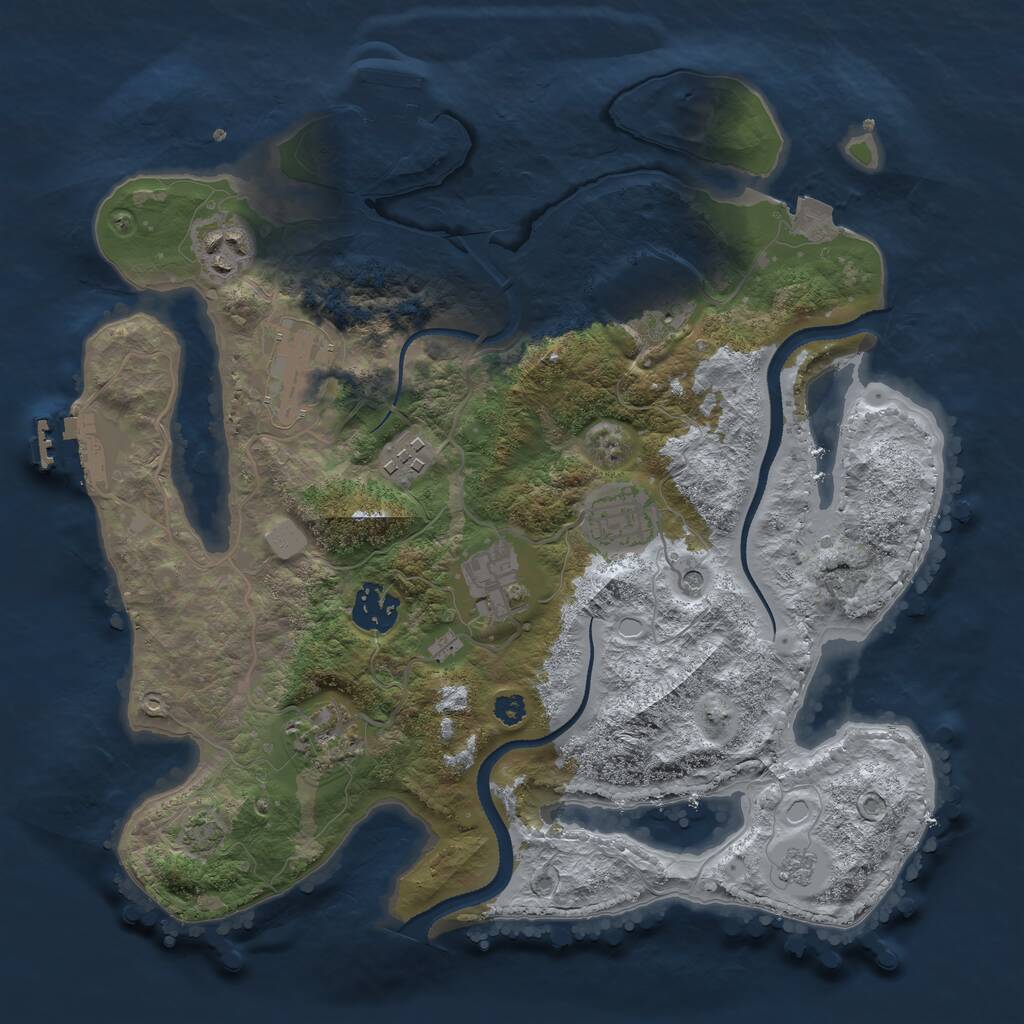 Rust Map: Procedural Map, Size: 3250, Seed: 1488897537, 14 Monuments