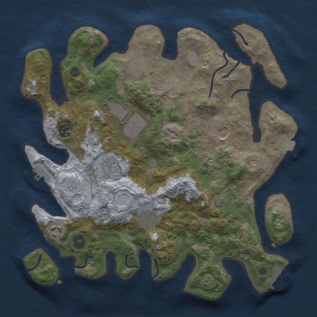 Rust Map: Procedural Map, Size: 3500, Seed: 20497, 16 Monuments