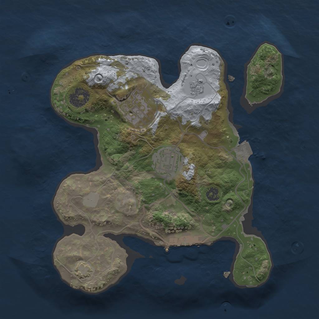 Rust Map: Procedural Map, Size: 2400, Seed: 660336300, 8 Monuments