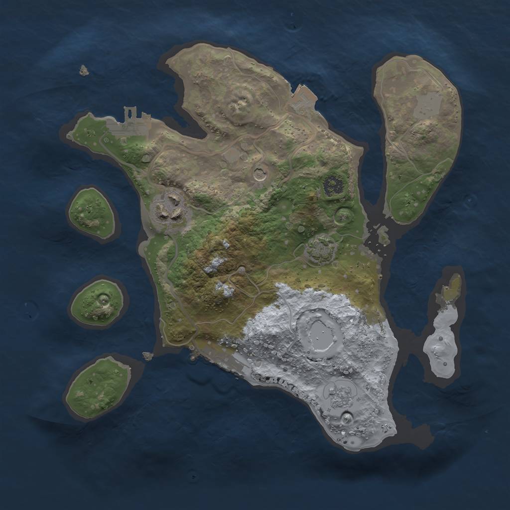 Rust Map: Procedural Map, Size: 2500, Seed: 29522944, 9 Monuments