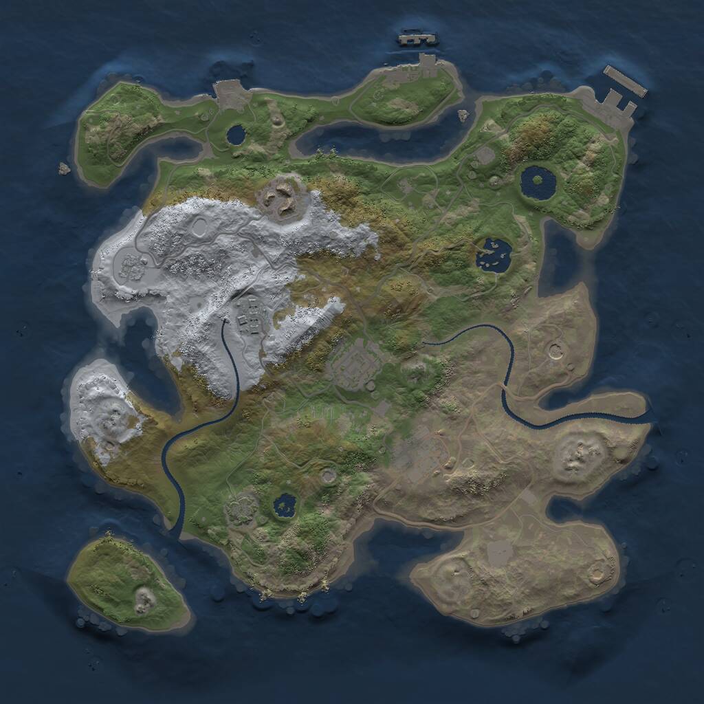 Rust Map: Procedural Map, Size: 3000, Seed: 12012, 11 Monuments