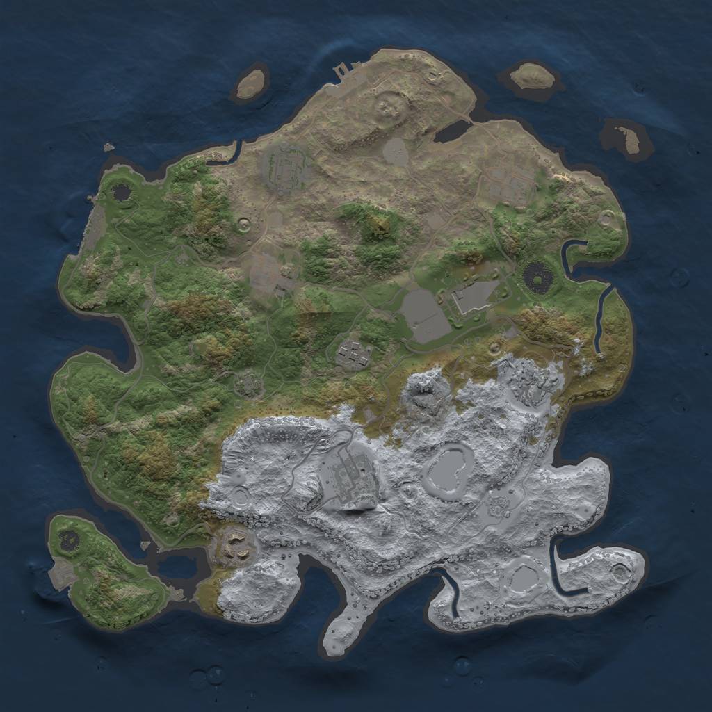 Rust Map: Procedural Map, Size: 3500, Seed: 475701060, 15 Monuments