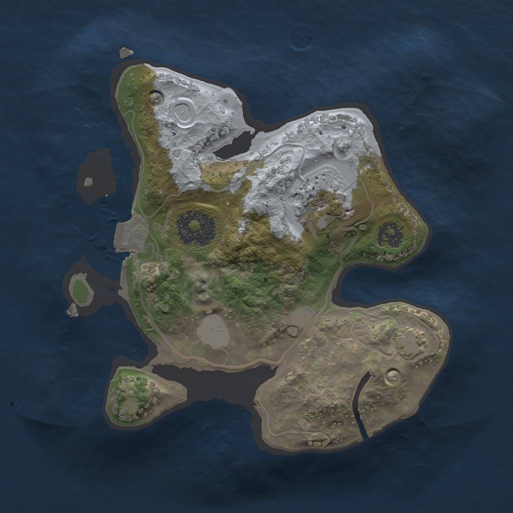 Rust Map: Procedural Map, Size: 2000, Seed: 370787070, 5 Monuments